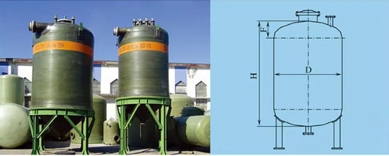 FRP GRP Glass Vertical Storage Tank Food Brewing Tank Customized Surface