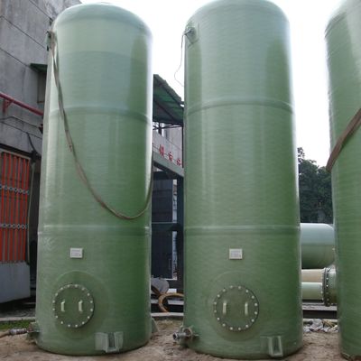 FRP Industrial Chemical Storage Tanks Customized Capacity Flat Bottom FRP Vertical Tank